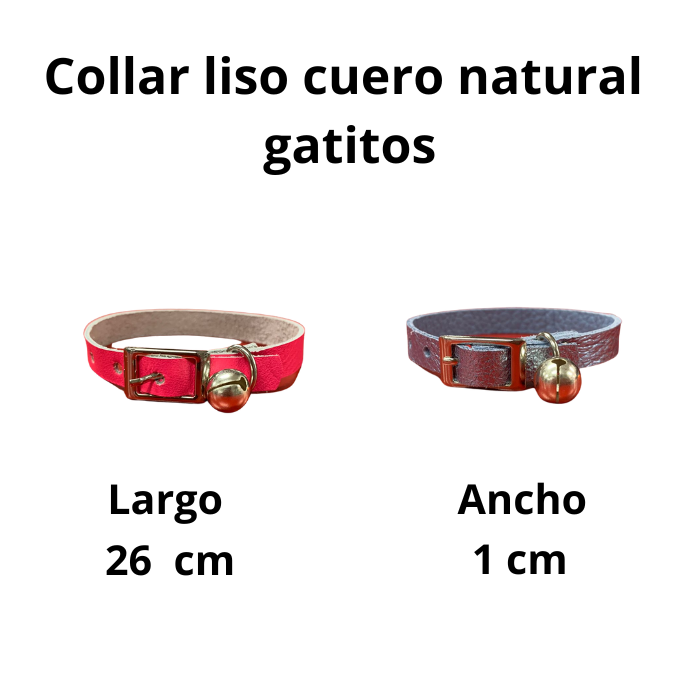 Collar de cuero liso Gatitos