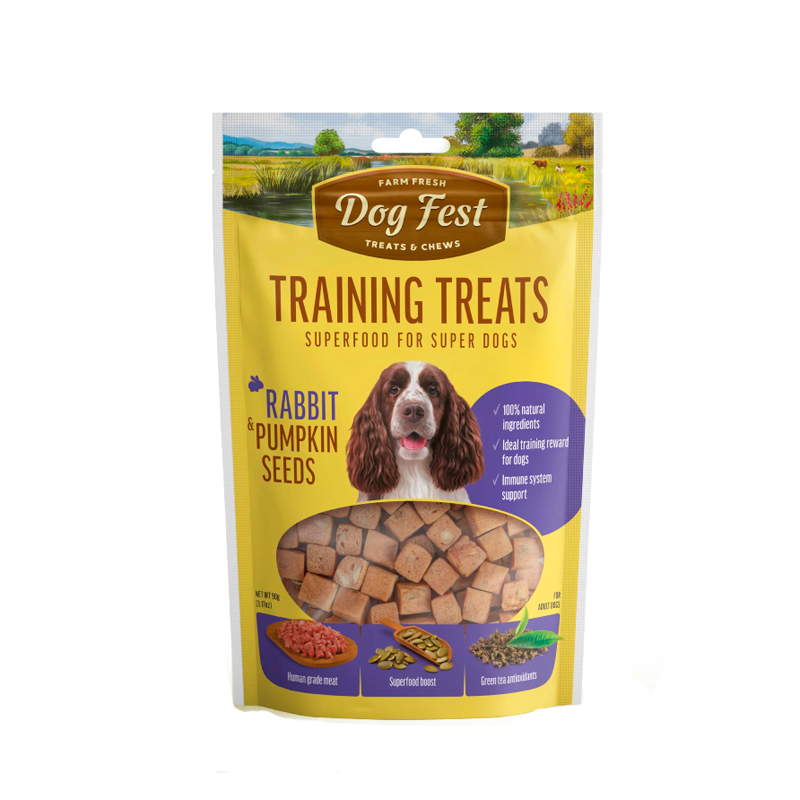 Dogfest Training Snack - Conejo y semillas de calabaza 90 Gr