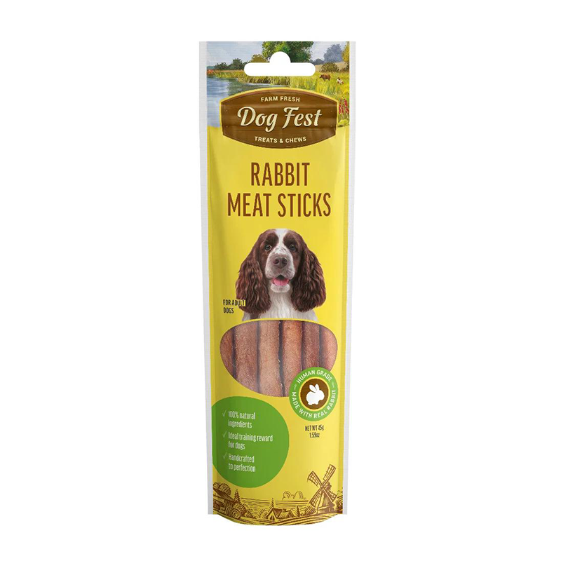Dogfest Sticks de carne de conejo 45 Gr