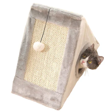 Rascador de Gato con Casita y Pompon