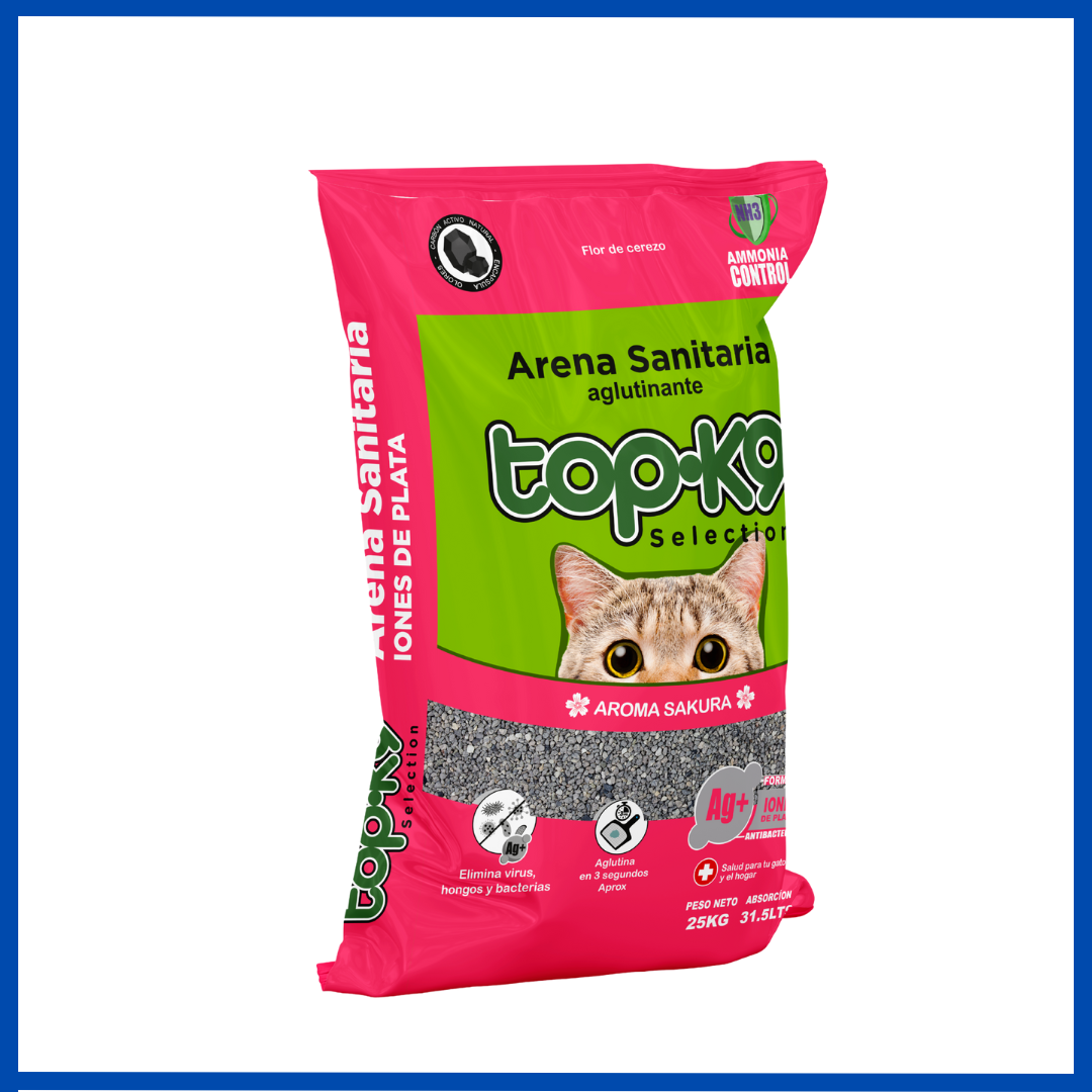 Topk9 Arena Aglutinante Con Iones de Plata Sakura 25 Kg