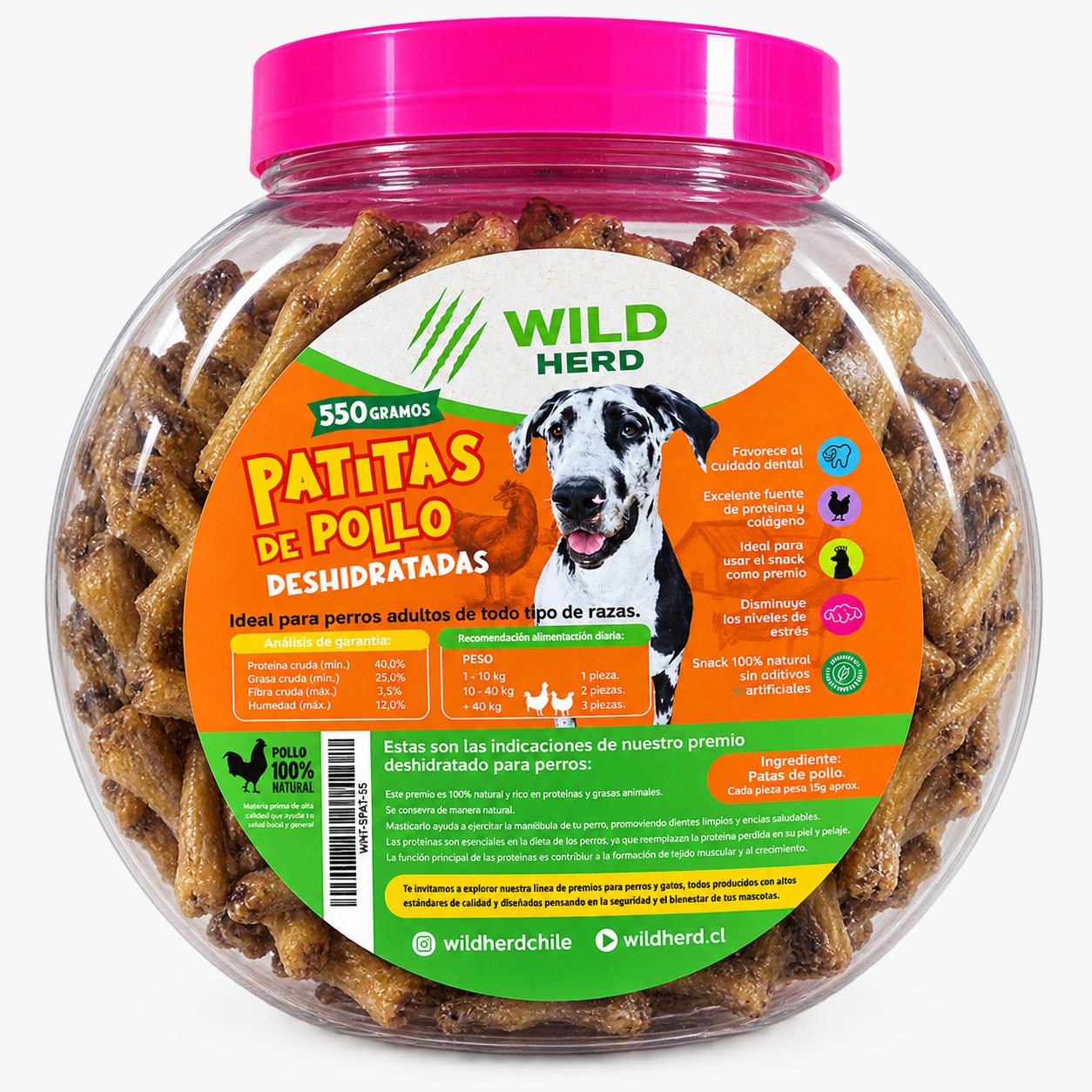Snack Patita de Pollo (55 Und) 550 Gr