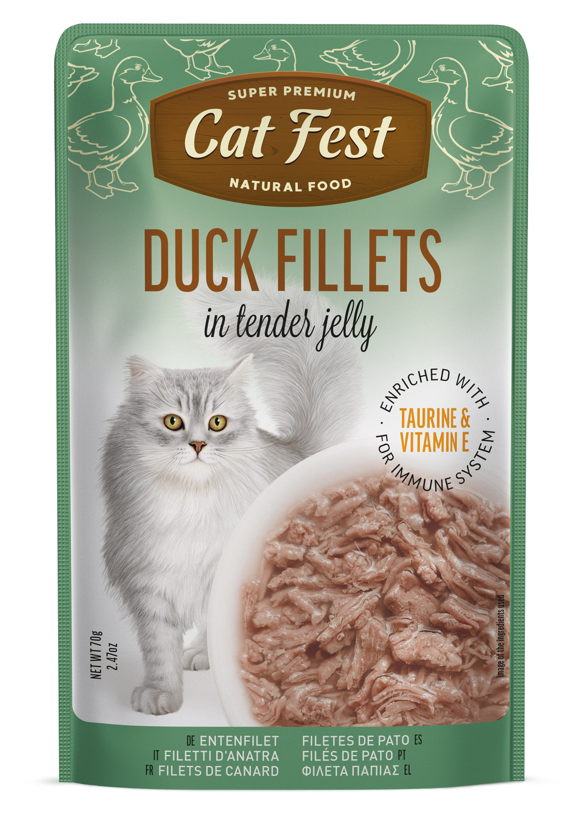 Cat Fest Pouch Duck Fillets 70 Gr