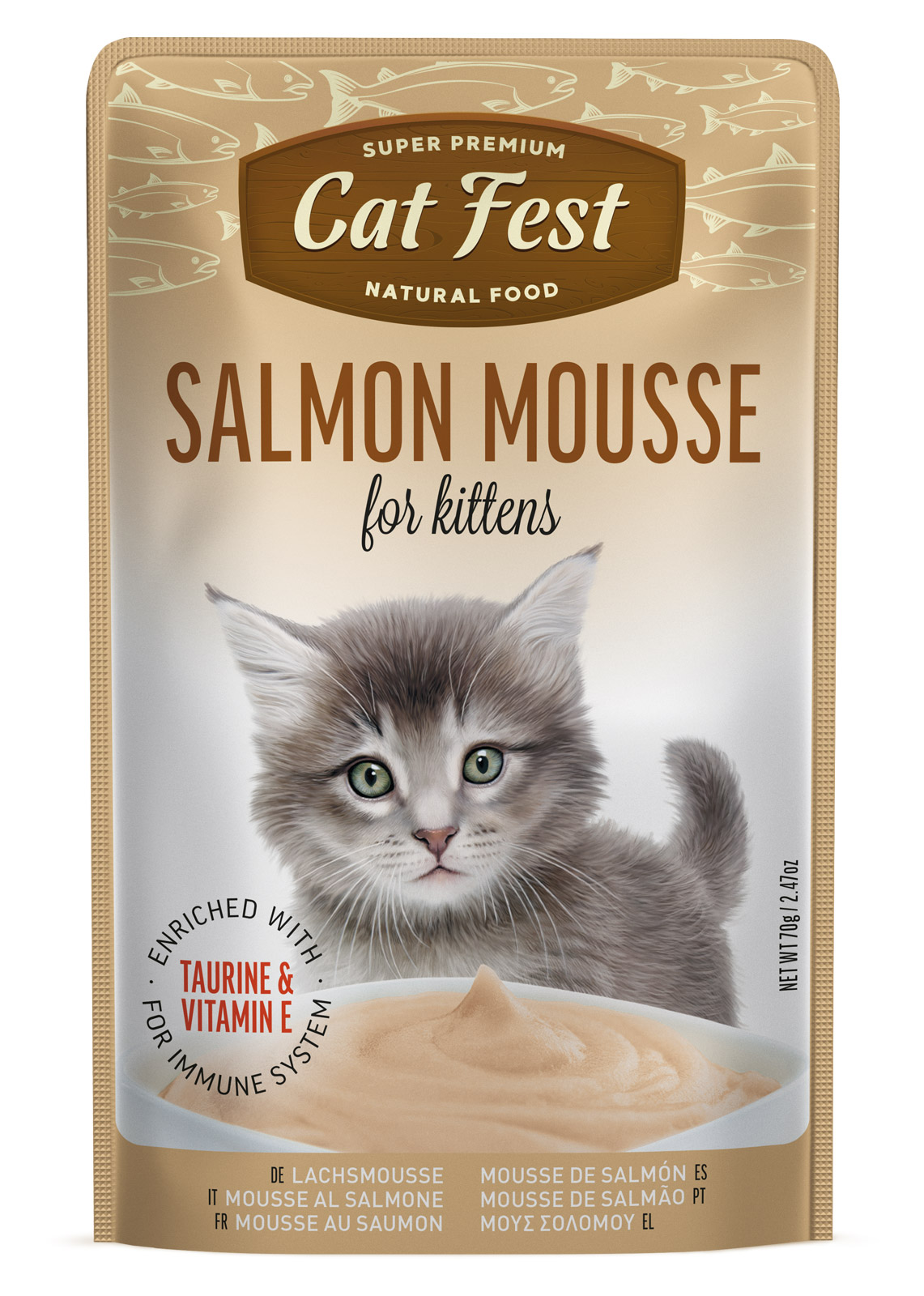 Salmon Mousse For Kittens Pouch 70 Gr