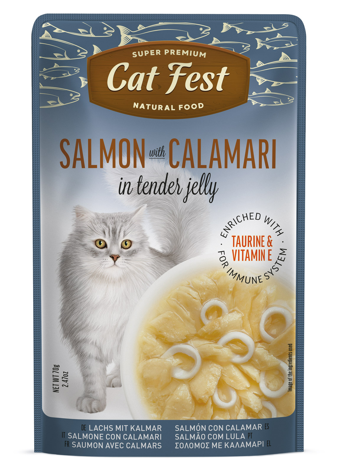 Cat Fest Pouch Salmon With Calamari 70 Gr