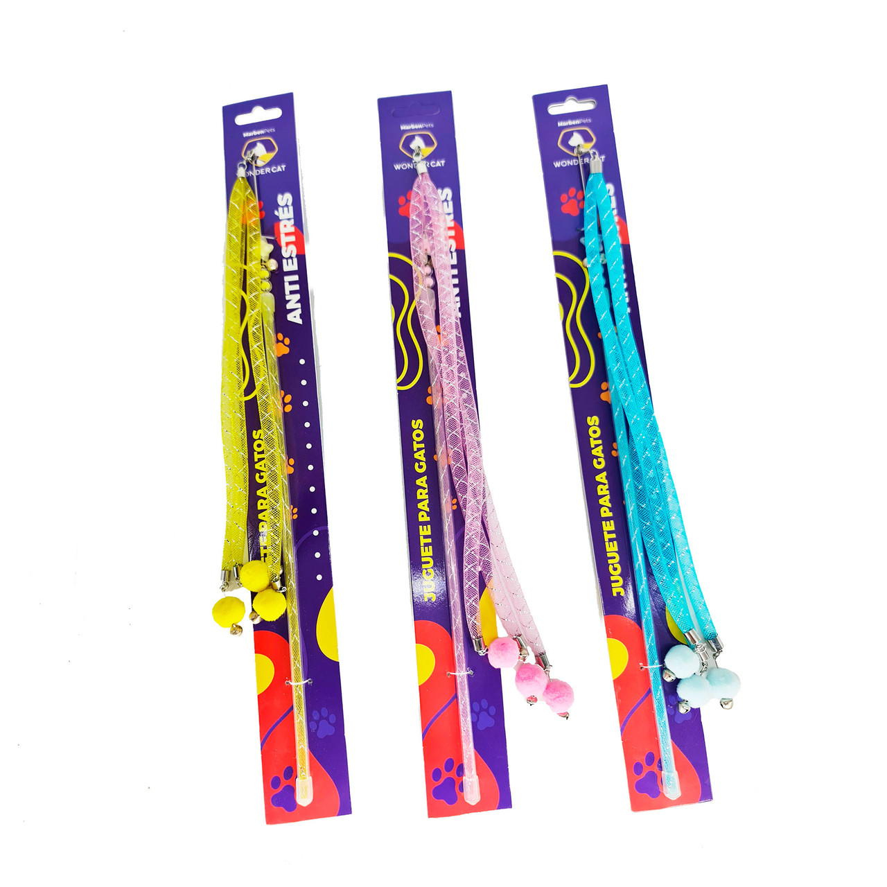 Varilla Para Gatos Con Resortes Y Pelotitas, Colores