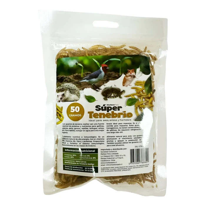 Super Tenebrios para Erizos y Tortugas 50 Gr