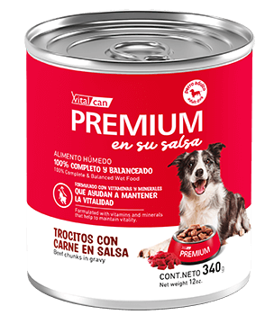 Premium Lata Perro Adulto En Su Salsa Trocitos De Carne 340 Gr