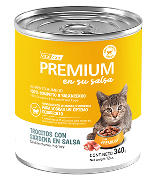 Premium Lata Kitten En Su Salsa Trocitos De Sardina 340 Gr