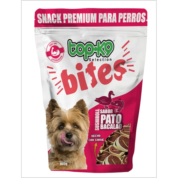 Topk9 Snack Bites Sushiroll Sabor Pato Bacalao 100 Gr