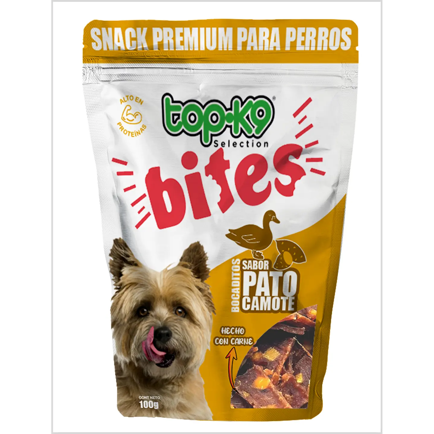 Topk9 Snack Bites Bocaditos Sabor Pato Camote 100 Gr