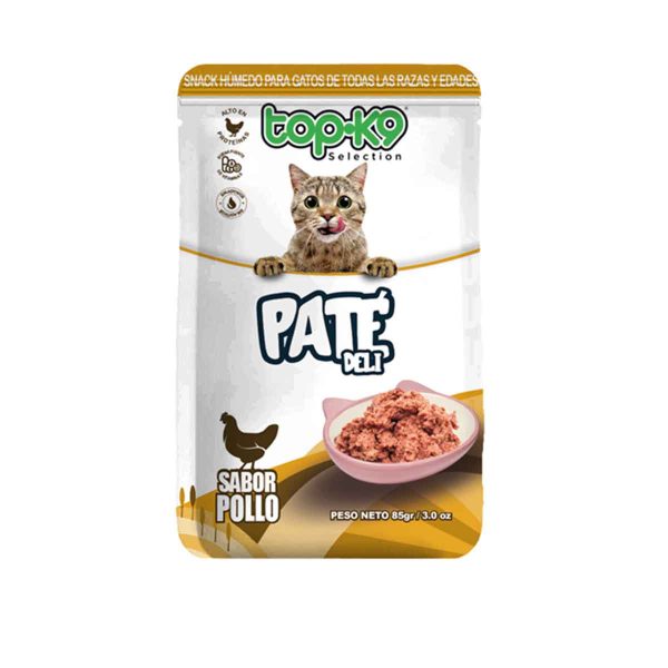 Topk9 Snack Paté Deli Pollo Para Gato 85 Gr