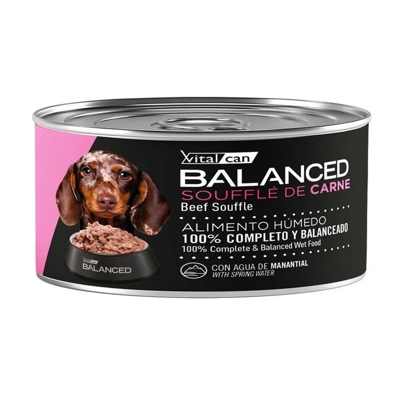 Balanced Souffle Lata Perro Cachorro Carne 85 Gr