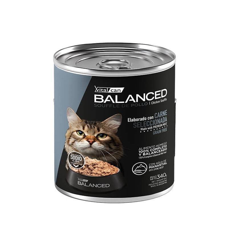 Balanced Souffle Lata Gato Senior Pollo 340 Gr