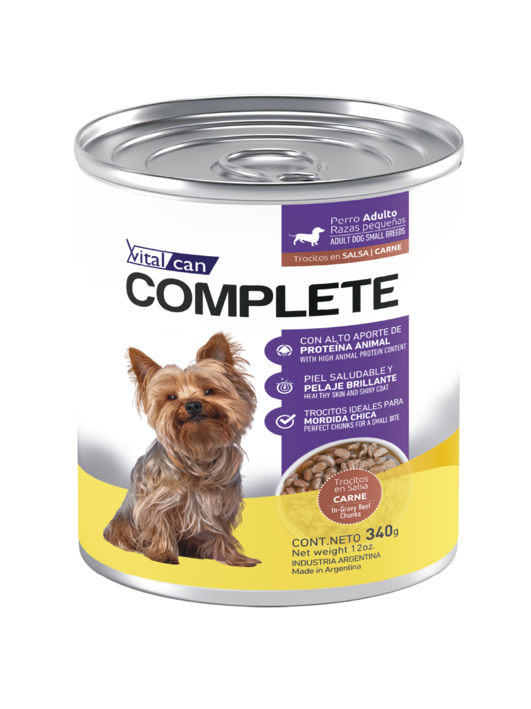 Complete Lata Trocitos En Salsa Carne Perro Adulto Raza Pequeña 340 Gr
