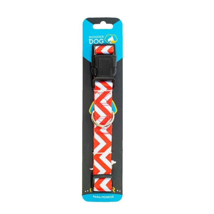 Collar Diseño Zigzag Blanco y Rojo Desde