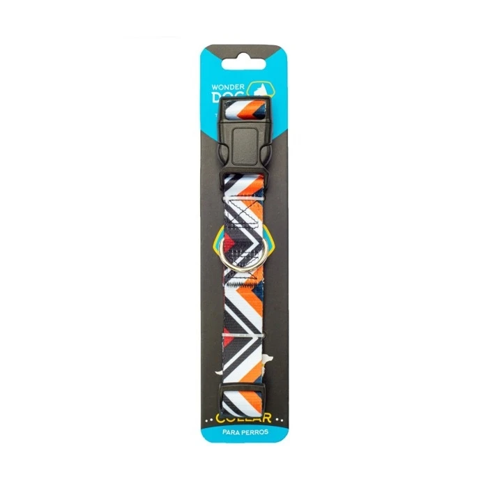 Collar Diseño Zigzag Negro y Naranja Desde
