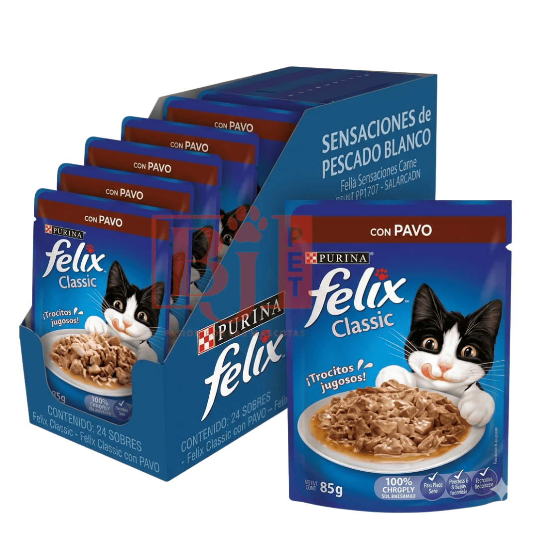 Pack 24 Pouch Felix  Adulto Pavo 85 Gr