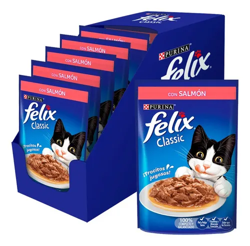 Pack 24 Pouch Felix  Adulto Salmon 85 Gr