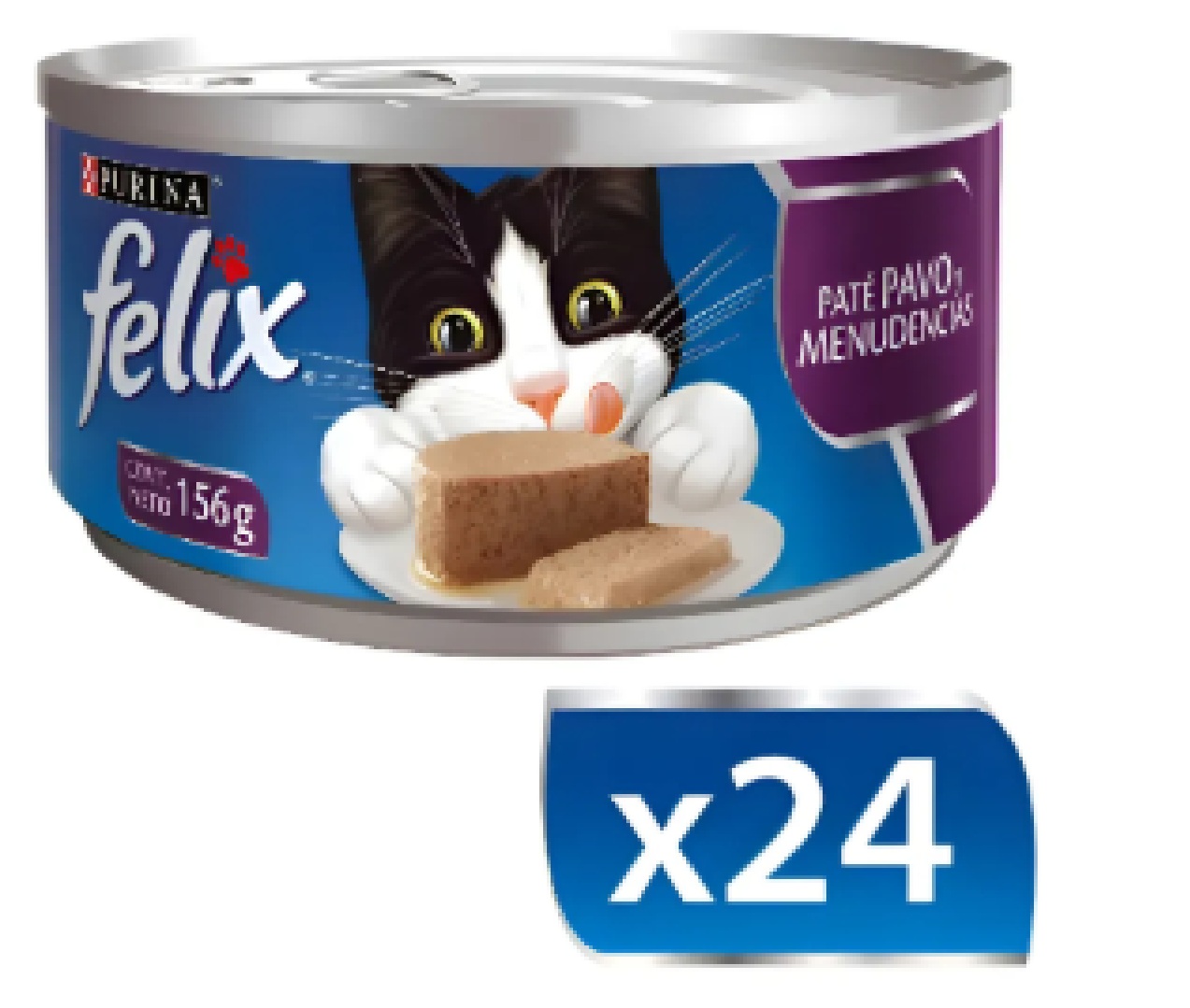 Pack 24 Latas Felix Pate Pavo Menudencias 156 Gr