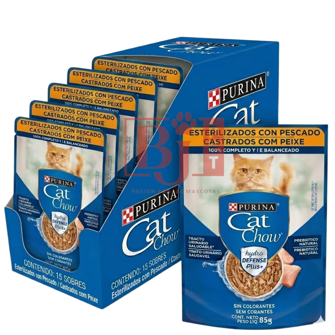 Pack 15 Pouch Cat Chow Esterilizado Pescado 85 Gr.