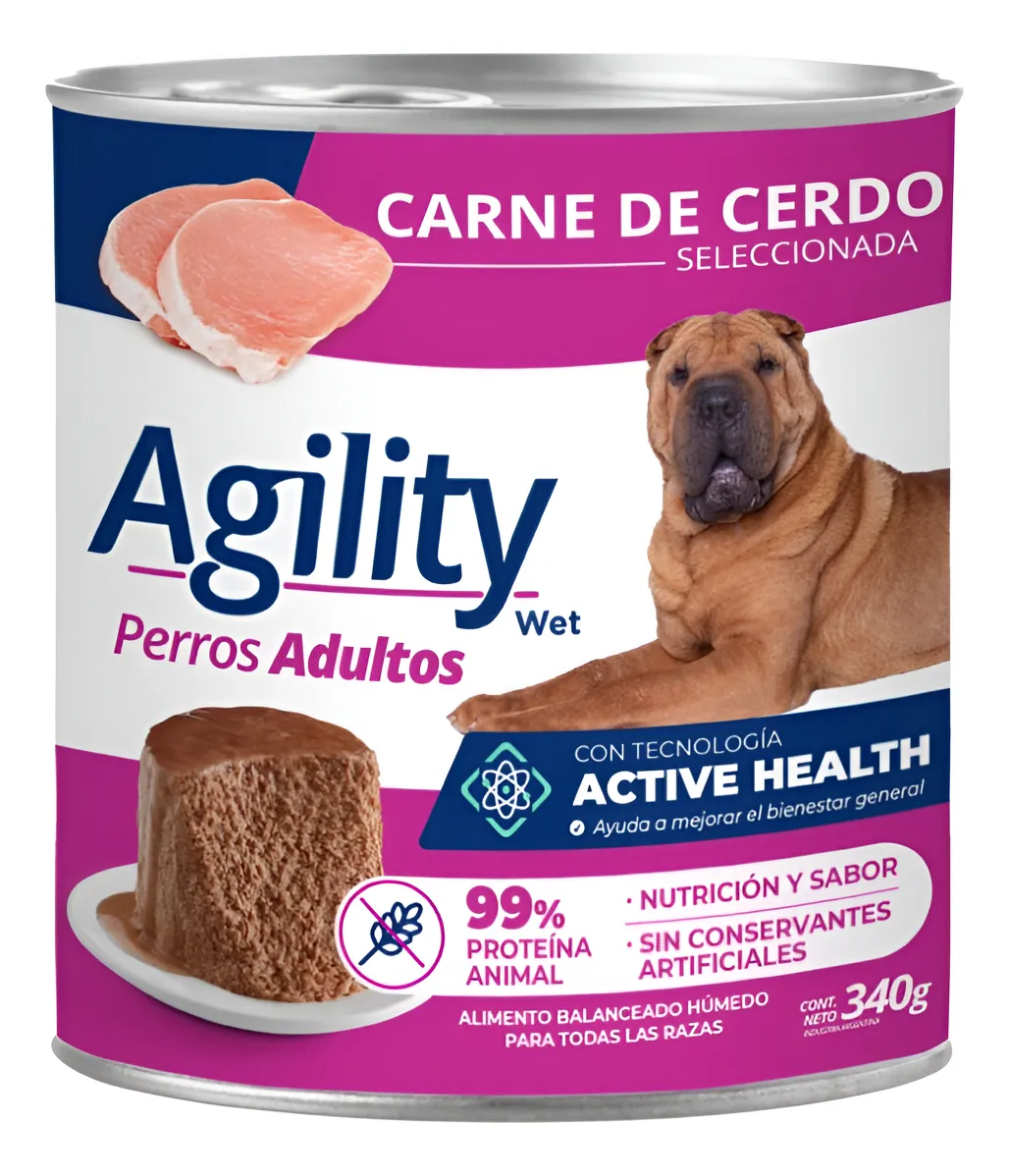 Agility Lata Perro Adulto Cerdo 340 Gr