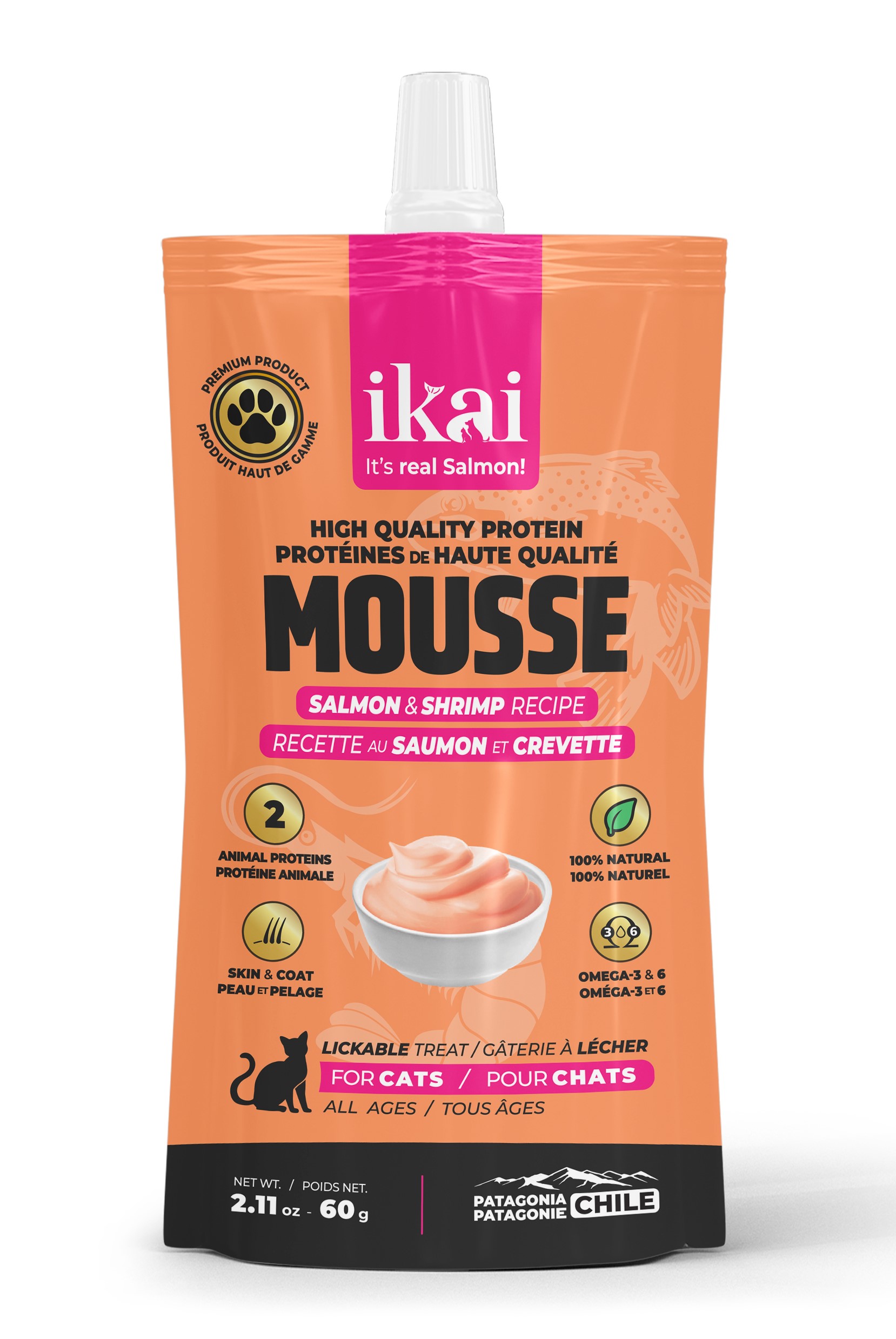 Ikai Mousse De Salmón & Camaron para Gato 60 Gr