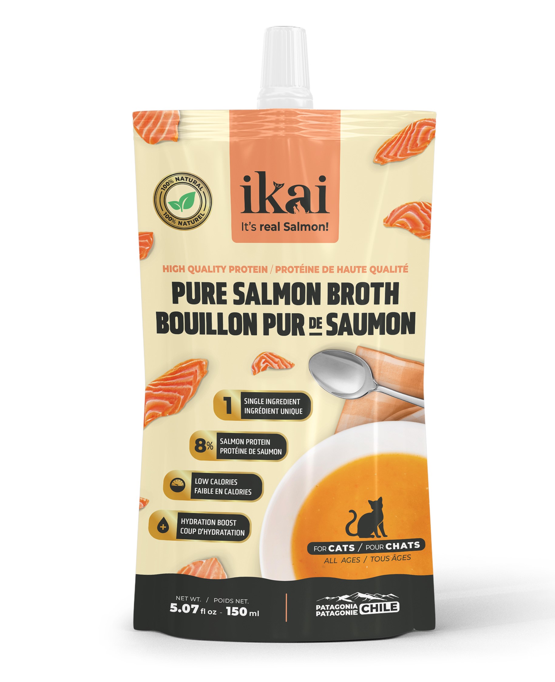 Ikai Caldo de Salmon Para Gatos 150 Ml