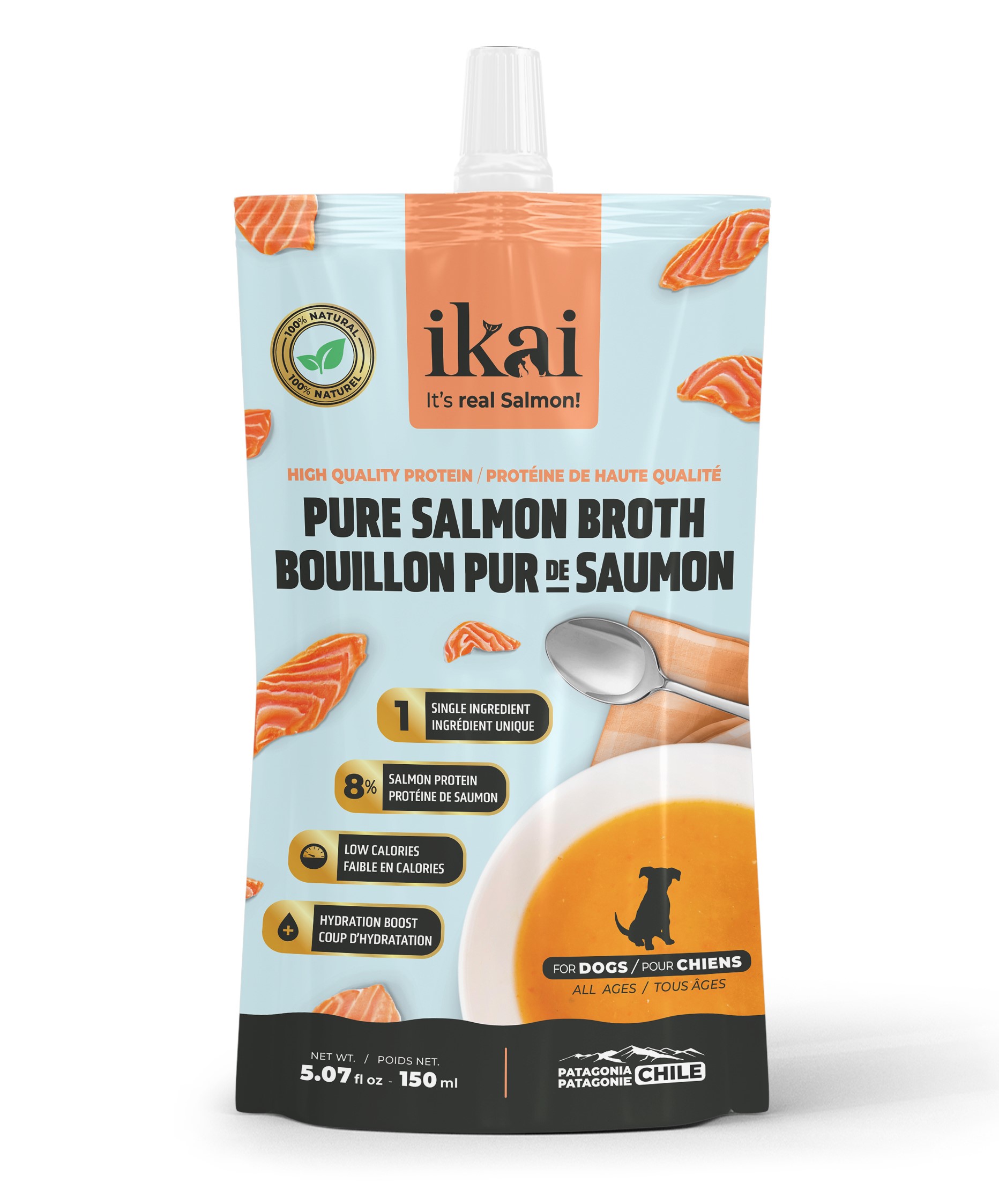 Ikai Caldo de Salmon Para Perros 150 Ml