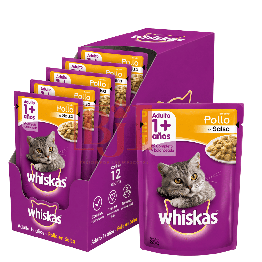 WhAlimento Húmedo Whiskas Pollo Caja 12 U 85 Gr