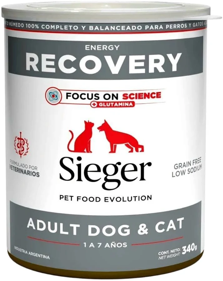 Sieger Lata Recovery Para Perros y Gatos 340 Gr