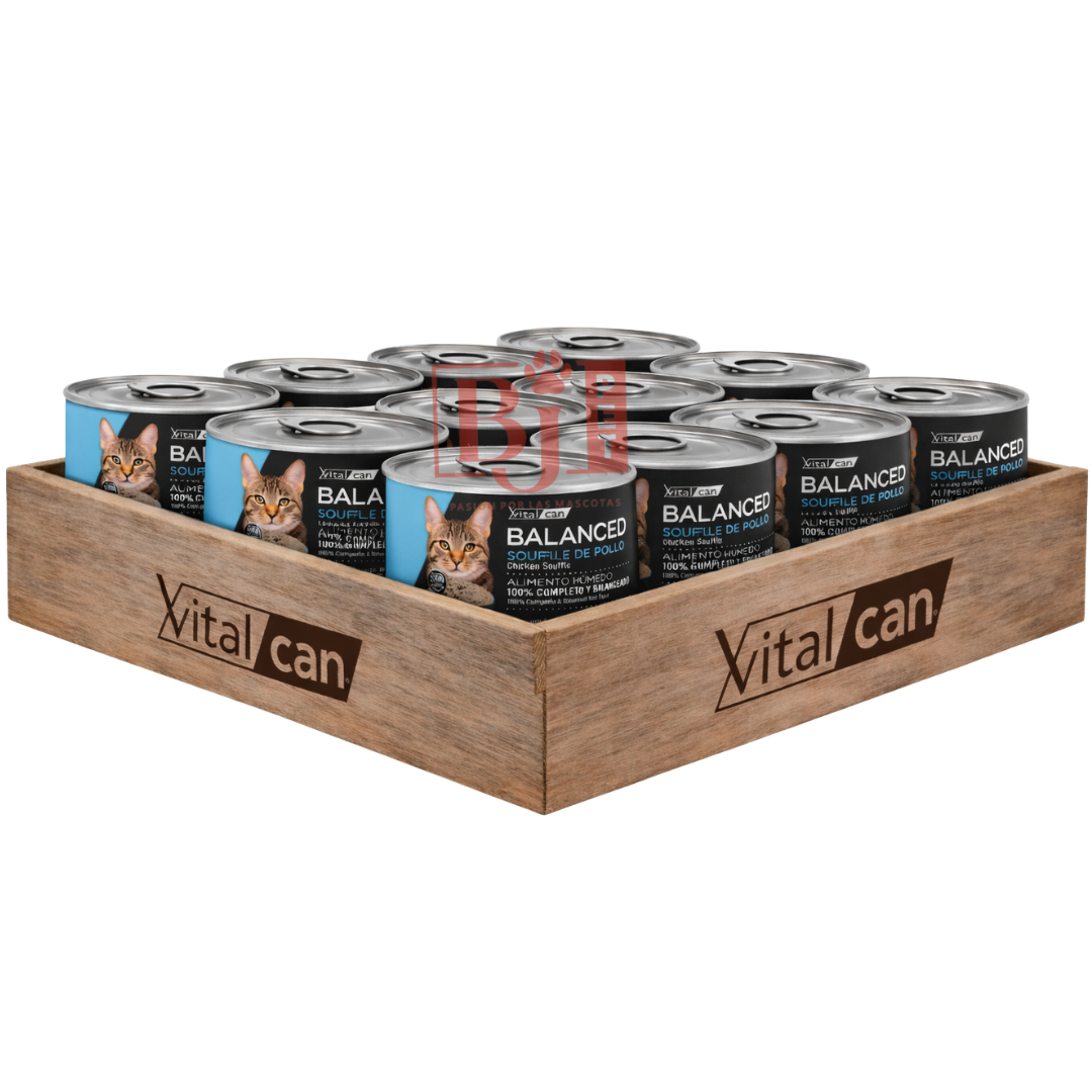 Pack 12 Latas Balanced Souffle Gato Adulto Pollo 85 Gr