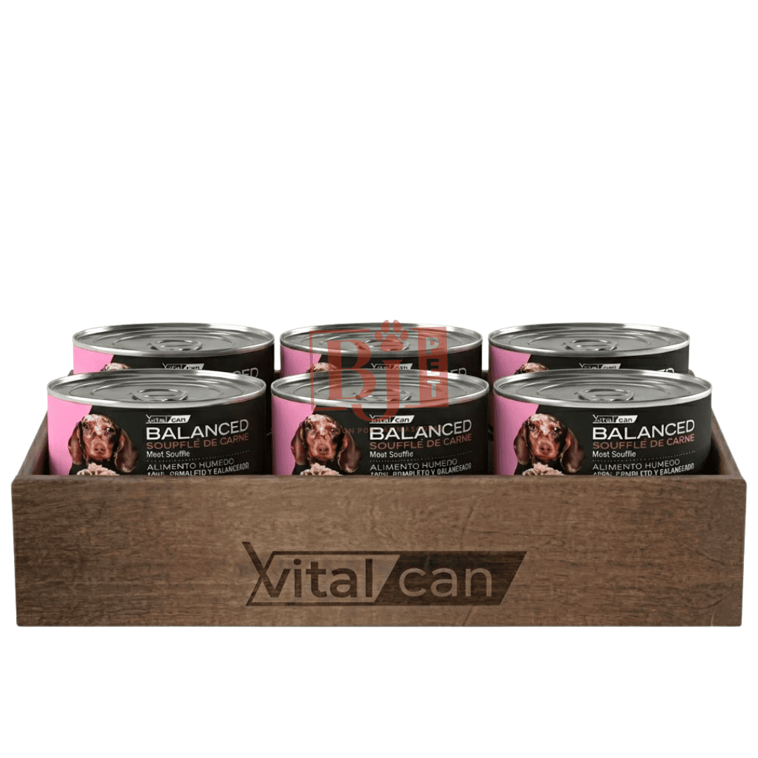 Pack 6 Latas Balanced Souffe Perro Cachorro Carne 85 Gr