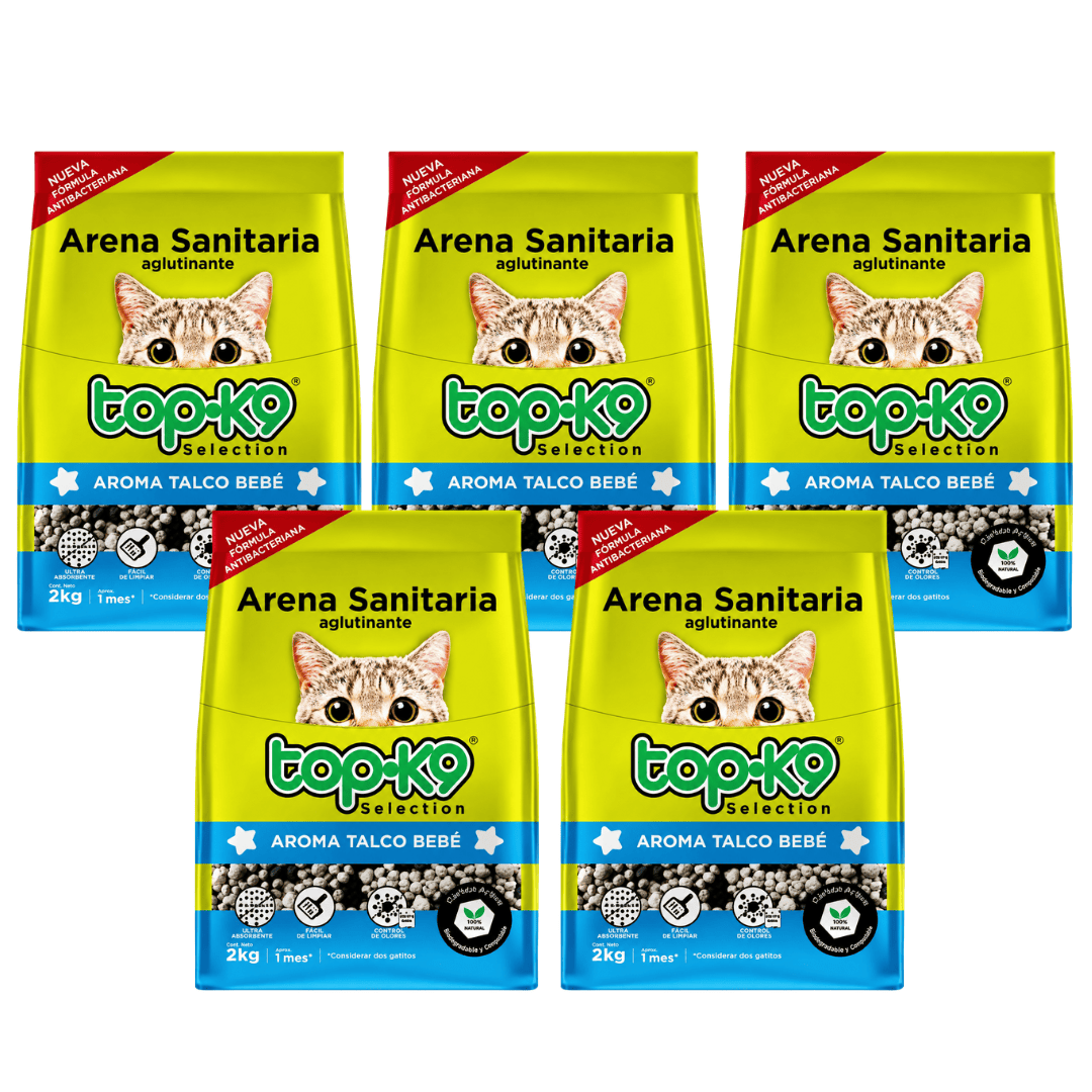 Pack Arena Aglutinante Topk9 Talco Bebe (4kgx 5u) 20 Kg