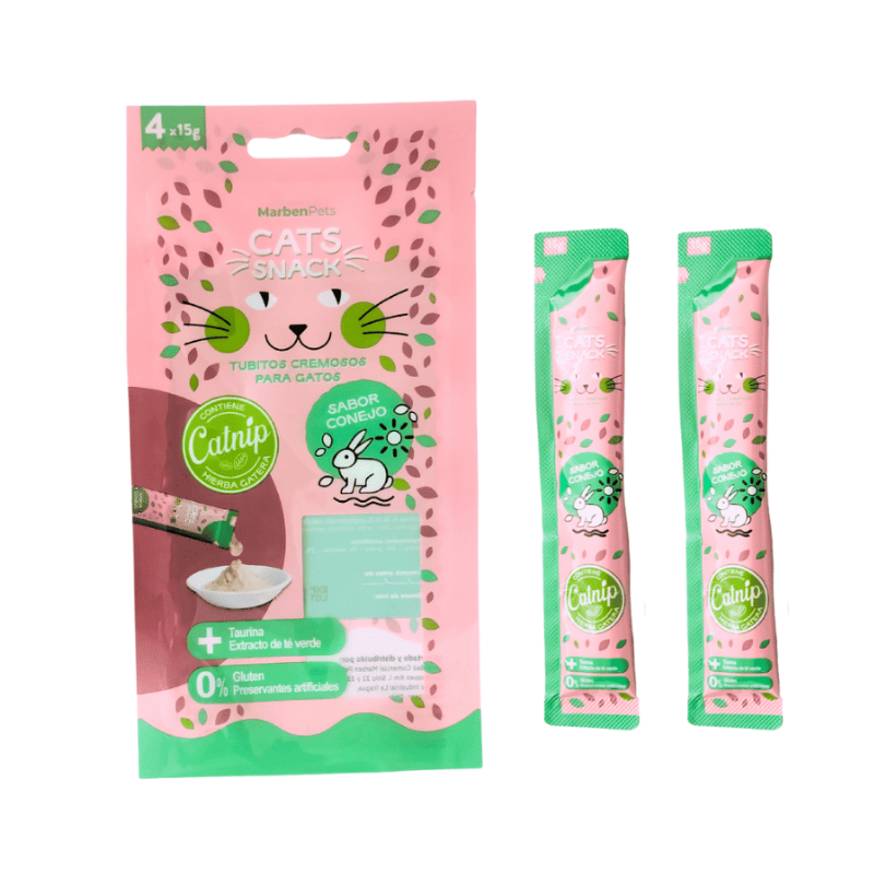Cats Snack Cremoso Conejo Con Catnip 60 Gr