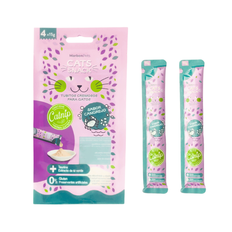 Cats Snack Cremoso Cangrejo Con Catnip 60 Gr