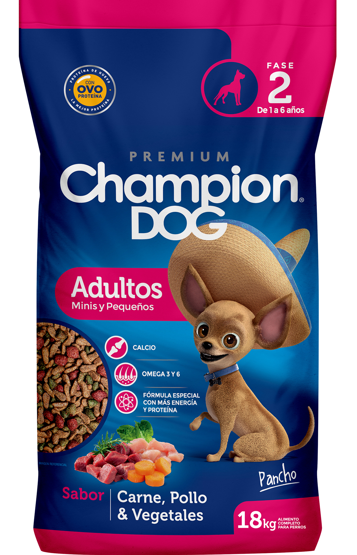 Champion Dog Adulto Raza Pequeña Carne 18 Kg.