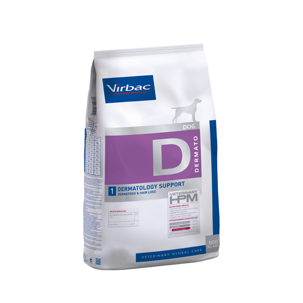 Hpm Virbac Dog D1 Dermatology & Support 12 Kg.