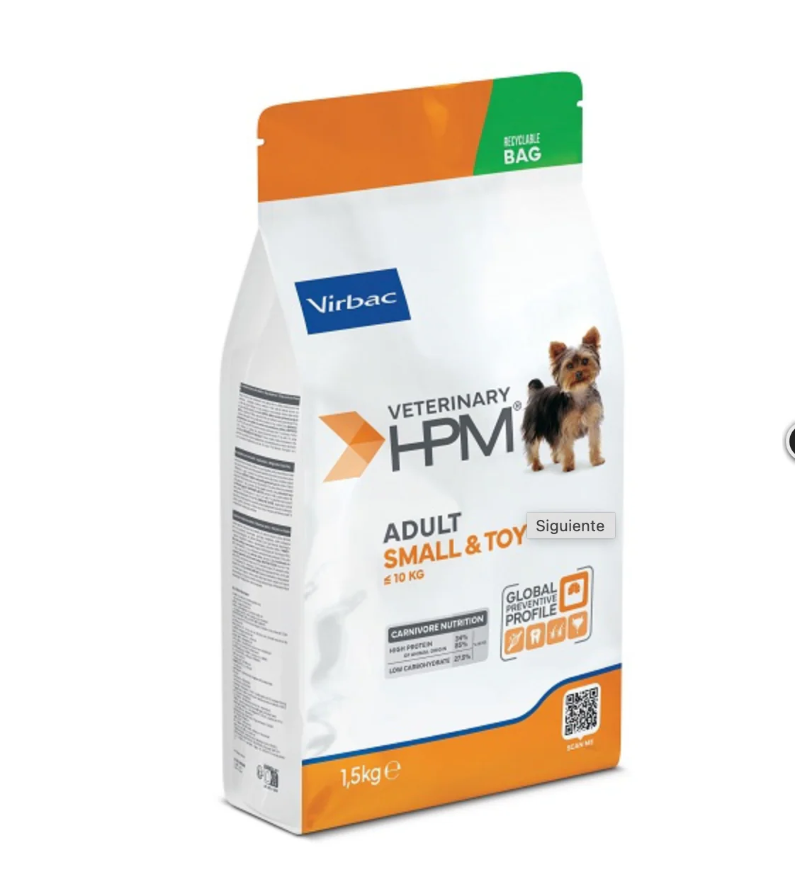 Hpm Virbac Adult Dog Small & Toy 1.5 Kg.
