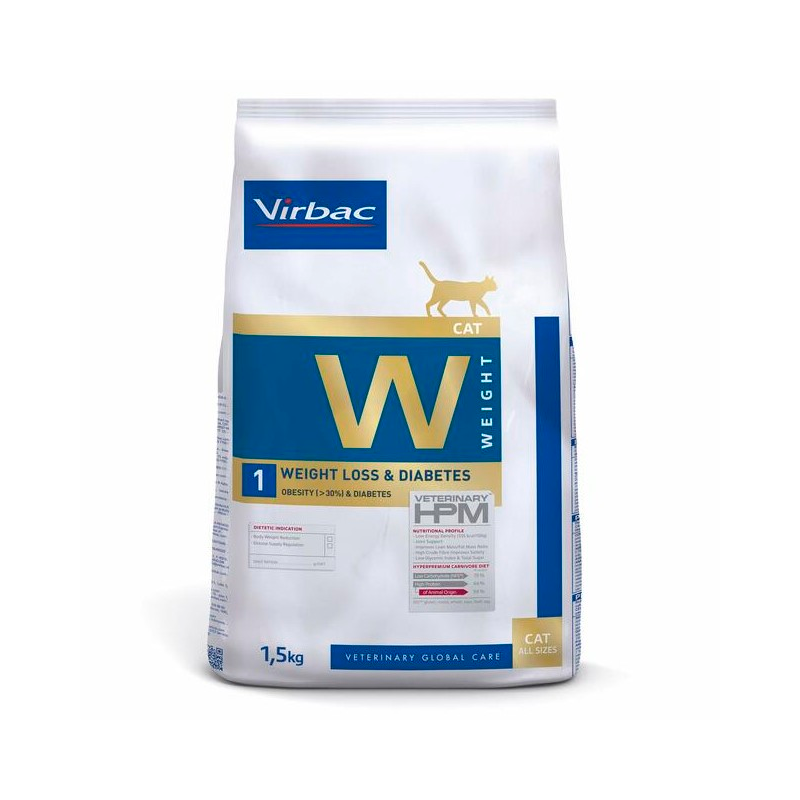 Virbac W1 Weight Loss & Diabetes Cat 1.5 Kg.