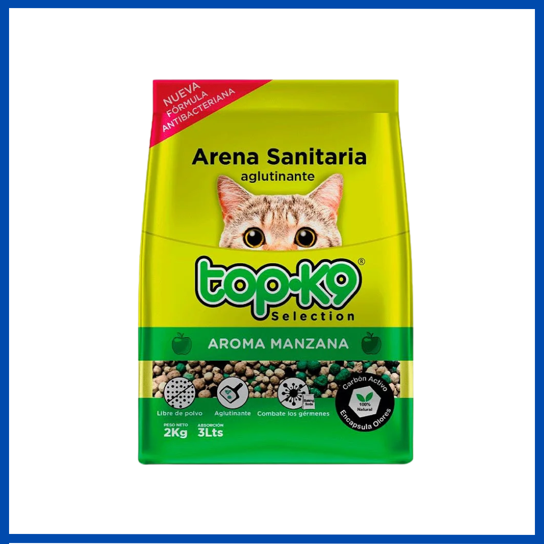 Topk9 Arena Aglutinante Manzana 4 Kg