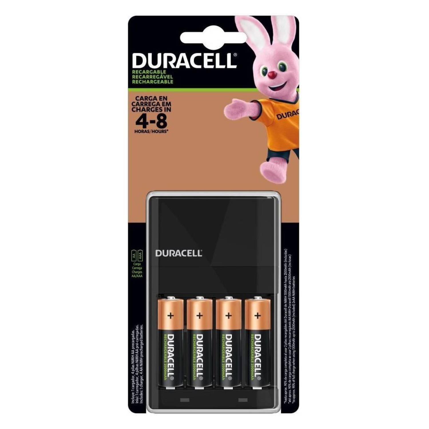 Kit Cargador Duracell + 4 Pilas Recargables 2500mha a Pedido