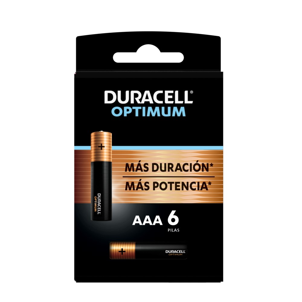 Pack 6 Pilas Duracell Alcalina AAA Optimum Por Mayor a Pedido
