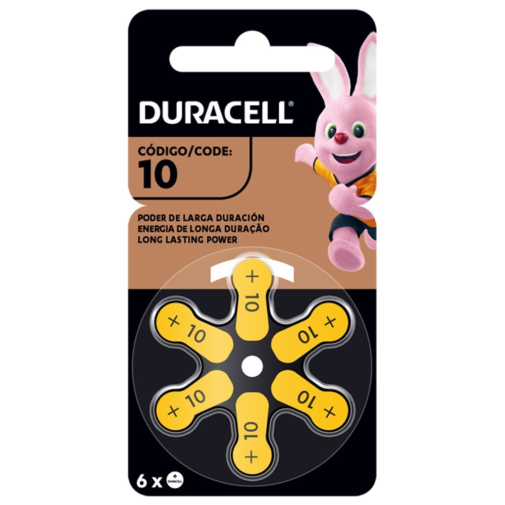Pack 6 pilas Duracell Auditivas Numero 10 Por Mayor a Pedido