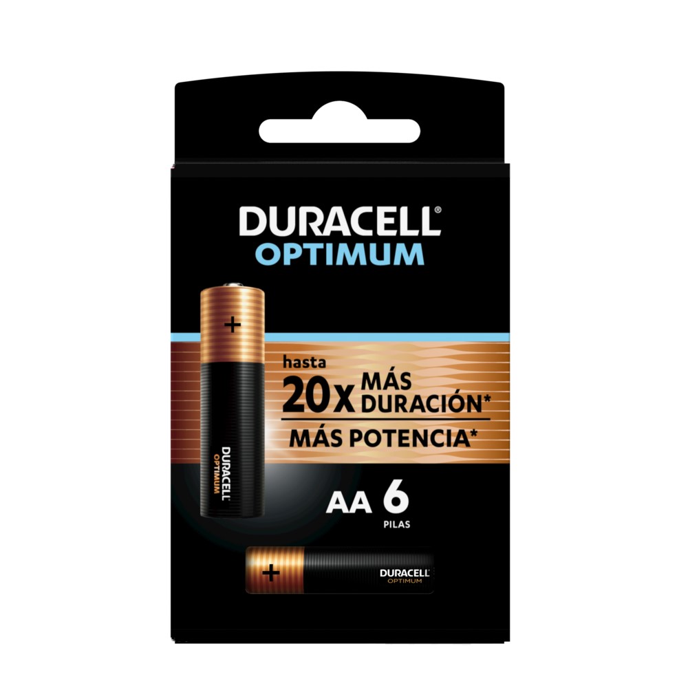 Pack 6 Pilas Duracell Alcalina AA Optimum Por Mayor a Pedido