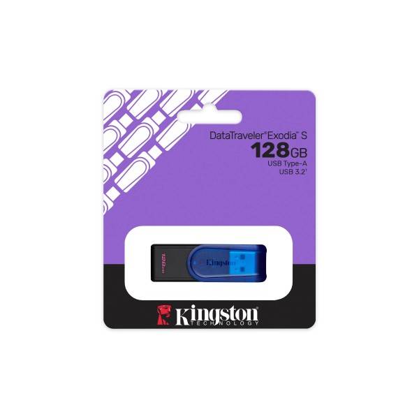 Pendrive Kingston DataTraveler Exodia S 128 GB USB 3.2 Gen 1 Negro/azul