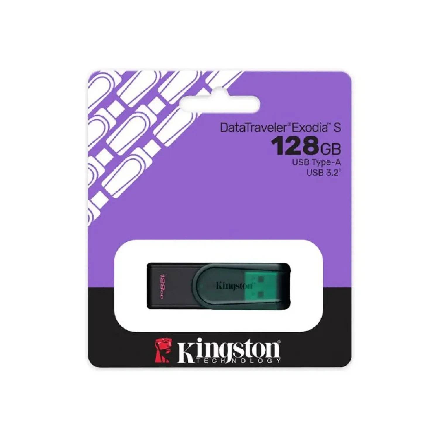 Pendrive Kingston DataTraveler Exodia S 128 GB USB 3.2 Gen 1 Negro/verde