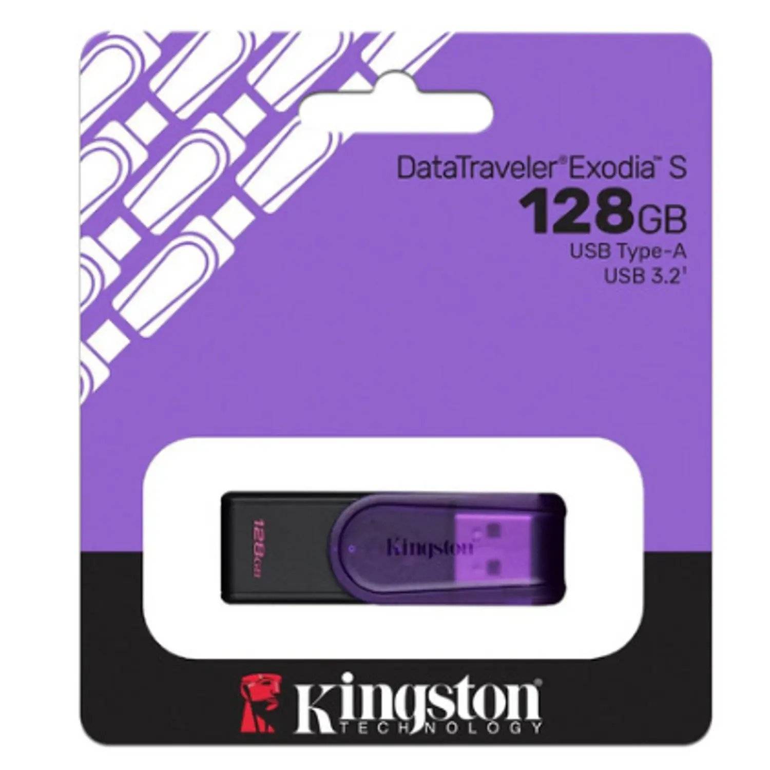 Pendrive Kingston DataTraveler Exodia S 128 GB USB 3.2 Gen 1 Negro/morado