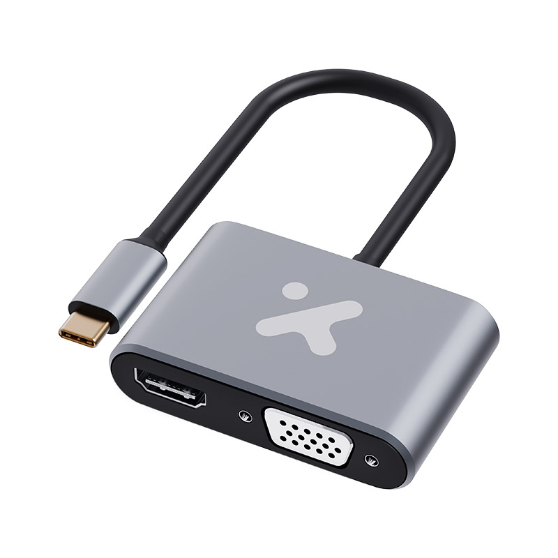 Adaptador Xtech XTC-542 USB-C a HDMI y VGA 2 en 1