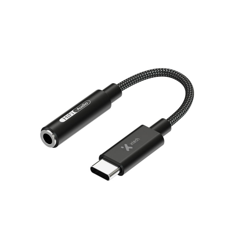 Adaptador de audio Xtech XTC-509 USB-C a jack 3,5 mm negro